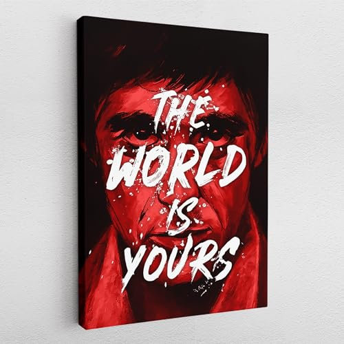 Poster Pop Art Graffiti Scarface Film Star Motivation Wand Abstrakt Wandbilder Wohnzimmer Schlafzimmer Büro Wanddekoration Deko XXL günstig (Poster, 80x60 cm)