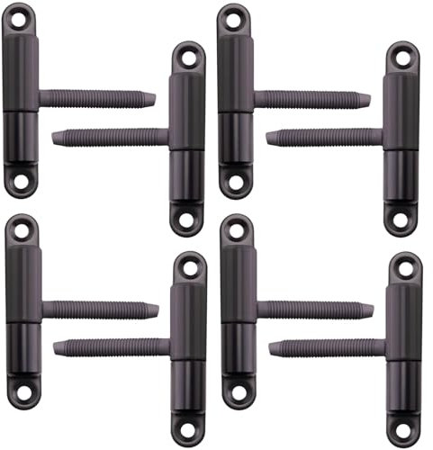 SOTECH 8 piezas Bisagras para puertas Bisagra para taladrar 15 x 83 mm con espiga M8 x 47 mm Bisagra para puertas interiores para atornillar/taladrar (acero negro)