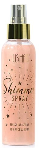 KARLOR Gesicht Glow Highlighter Spray, 110ml Face Body Liquid Highlighter Spray, FINISH Make-up Gesicht Fixing Spray Glow Shimmer Spray Setting Glow Makeup Glitzer Spray Körper(03#Champagner)