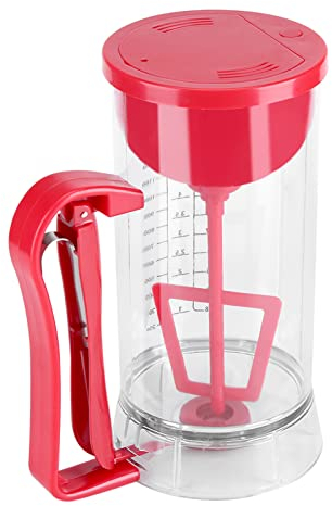 Teigportionierer 1200 Ml Batteriebetriebene Kabellose Elektrische Pfannkuchen-Cupcake-Waffel-Teig-Mixer-Maschine, Automatisches Mischen, Transparente Kammer