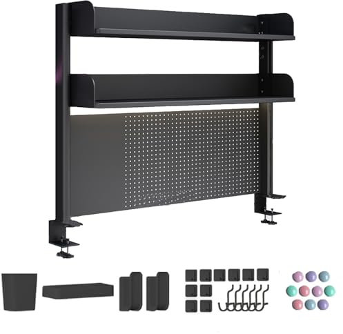 JCSRYD Clamp Desk Shelf Clamp on Desk Pegboard, Computer Desk Accessories for Office, Desk Extender Pegboard Workstation, for Table Accessories(Size:100 * 95cm/39 * 37in)