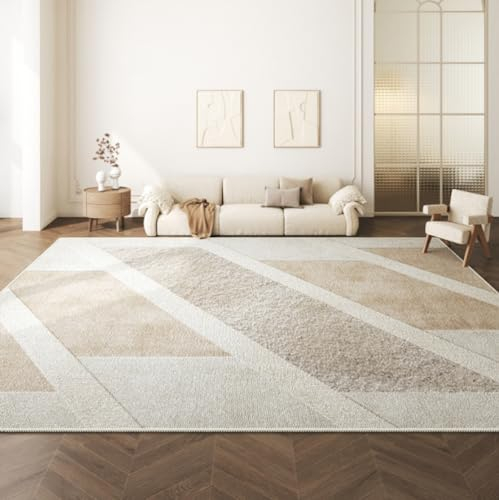 MINTIFNT Wohnzimmer Teppich Licht Luxus Wabi-Sabi-Stil Schlafzimmer Couchtisch Nachttisch Teppich rutschfest leicht zu kümmern, eine große Fläche zu verbreiten das Sofa Bodenkissen nehmen