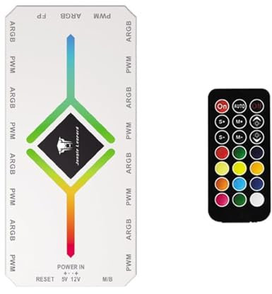 Jungle Leopard ARGB PWM Fan Hub mit Controller für 5V adressierbare ARGB Computer PC Case Fan 1 bis 9 Ports Magnetic Fan Hub Splitter mit SATA Netzteil Weiß