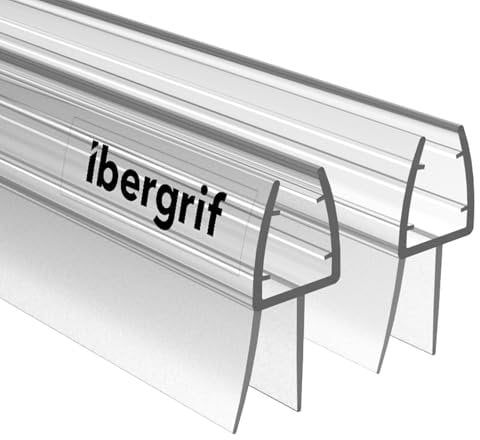 Ibergrif M102-80, 2 Goma para Mampara de Ducha 80CM, Adecuado para Puertas de 5 a 8 MM de Espesor