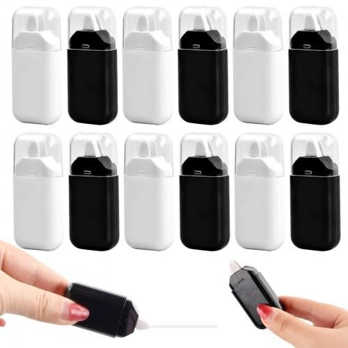 Dokeno 12 Stück Mini Korrekturroller, Korrekturmaus tippex flüssig 4m x 5mm, Kompakt Korrekturband Roller, White Out Tape, Mini Correction Tape Für Büro Heimbüro Oder Schule (Mehrfarbig)