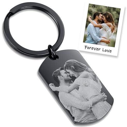 TMT Schlüsselanhänger Personalisiert mit Foto | Ideales Geschenk für Freund, Partner oder Männer | Einzigartige Personalisierte Geschenke mit Gravur aus Edelstahl