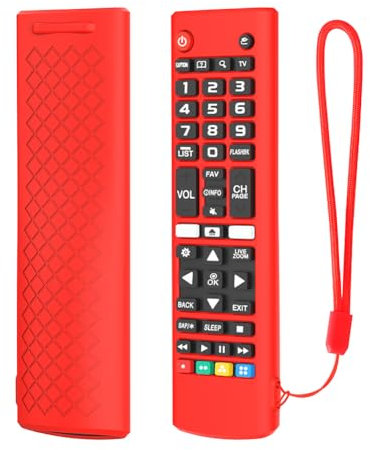 Fiorky Funda de Silicona para Control Remoto Funda Protectora Antideslizante para Control Remoto con cordón Funda para Control Remoto de TV para LG AKB75095307/AKB75375604/AKB74915305 Funda