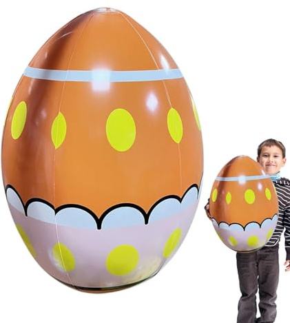 Aufblasbare Ostereier für den Außenbereich, Osterdekorationen für Garten, Hof, 40,6 cm großes Ei mit Aufschrift Happy Ostern, ideal für Partys, Osterveranstaltungen und Dekoration