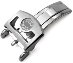 LANAPPTLTG 316L Edelstahl 18 mm 20 mm Faltschließe for Uhren, passend for IWC Big Pilot Spitfire, Lederarmband, Faltschließe(Silver 2,20MM_STAINLESS STEEL)