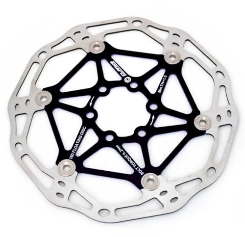 Clarks Cycle Systems CFR-02 Lightweight Floating 6-Bolt Disc Brake Rotor, Black, 180mm