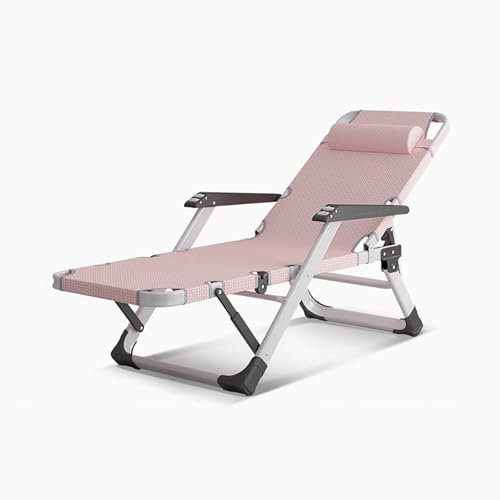 QTQHOME Silla de bronceado portátil, tumbona plegable, reclinable, ajustable, para tomar el sol, camping, piscina, playa, patio, césped, interior (70 x 20.5 x 9.9 pulgadas, rosa)
