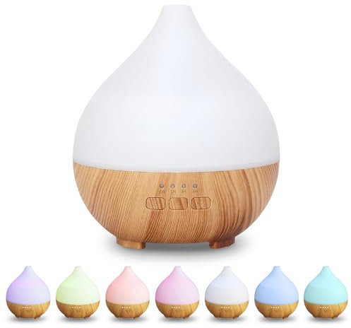 Flintronic Aroma Diffuser, 100ml Ultraschall Luftbefeuchter Aromatherapie Öle Diffusor, Diffusor für Ätherische Öle, Duftöl Diffuser mit 7 farbigem LED Licht und Automatischer Abschaltfunktion