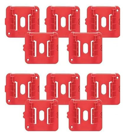 UP10x Red Battery Mounts Storage Holder Rack For Milwaukee M18 18V Tool Battery (10pcs)