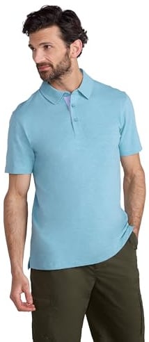 Mountain Warehouse Hasst II Mens Polo - Cotton Casual Tee Shirt with Button Neck- for Spring Summer, Outdoors, Holiday, Walking & Hiking Turquoise 4XL