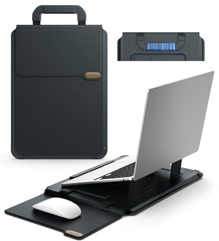 Nillkin Laptop Hülle 15–16 Zoll, MacBook Neo Hülle Mit Ständer Und Mauspad & Dünne Laptoptasche Leder, Kompatibel Mit MacBook Air/Pro/MacBook Neo,Lg Gram,Lenovo, Dell, Hp, Huawei, Samsung,Schwarz