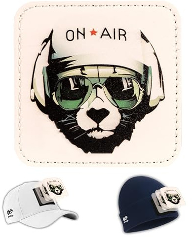 EG BROS Klett-Patch – Motiv: On Air – Austauschbares Logo mit weicher Rückseite (Loop) – haftet auf EG BROS Basecap & Trucker Cap – zum Sammeln, Individualisieren & Wechseln