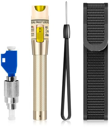 Visual Fault Locator Kit 100mW, 100-120KM Fibre Optic Cable Tester Meter with 2.5mm Universal Connector FC/ST/SC, FC Male to LC Female Adapter