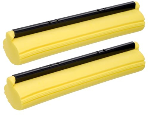 TOVINANNA 2pcs Roller Mop Replacement Heads with Highly Absorbent Pva Sponge for Dry and Wet Use, Washable Microfiber Pads for Floor and Garden Cleaning, Suitable for Cars and Bathtub