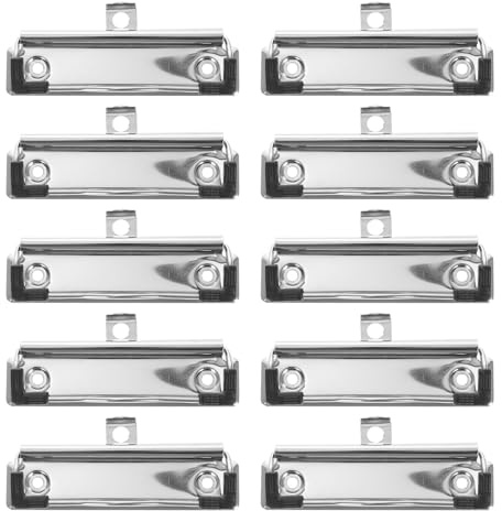 FOMIYES Pinces à Presse-Papiers 10 CM Lot de 15 en Métal Nickelé pour Organisation de Documents et Support Mural