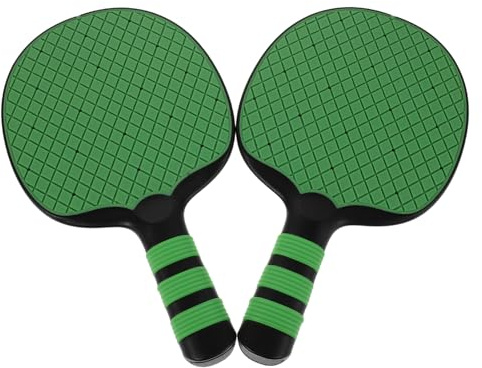 SHERCHPRY 2 Tischtennisschläger für Anfänger mit Ergonomischem Griff Elastischem Belag und Grünem Design Outdoor Indoor Tischtennisschläger zum Training und Familienspaß