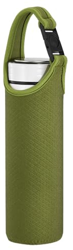 YELARXI Tumbler Carrier Holder, Insulated Water Bottle Sleeve Carrier Bag for 14.2oz Tumbler with Carrying Handle, Suit 2.5-3 Bottle & Dark Green - Fitting For(Hiking/Camping/Sport/Gym)