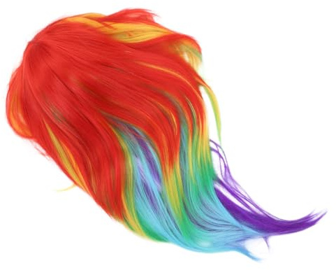 SUPVOX Cosplay Perücke Lang Farbverlauf Synthetisch Bunt mit Haarnetz für Frauenpartys und Bühnenauftritte