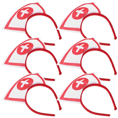 Bandeaux d'Halloween pour Femmes, Lot de 6 Accessoires de Fête Rouges | Tissu Confortable, Design Ergonomique, Style Élégant, pour Soirées Costumées et Fêtes à Thème, Tenue Infirmière