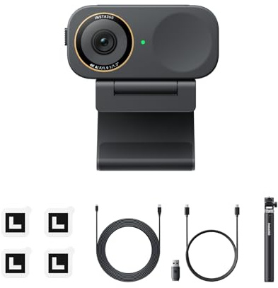Insta360 Link 2C Pro Creater Bundle – 4K Webcam for PC/Mac, 1/1.3” Sensor, Low-Light, Auto Framing, HDR, Directional Noise-Canceling Mics, Supports Stream Deck, Zoom, Teams, Twitch for Streaming