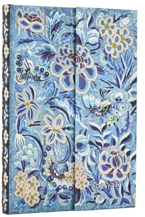 2026 Blue Willow (Celebrate Hanfu) Mini 18-month Horizontal Hardcover Flexi Dayplanner 2025-2026 (Wrap Closure): Kalendarz 18-miesięczny