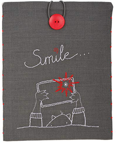 Vervaco Smile Ipad Cover Stamped EmBrownidery Kit 8.25-inch x 10.25-inch