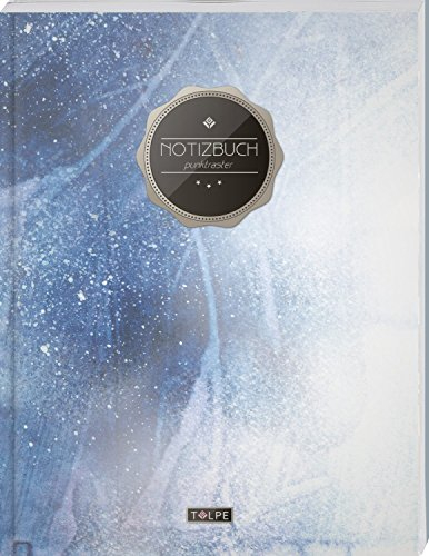TULPE Punktraster Notizbuch A4 „C145 Eiskalt“ (140+ Seiten, Vintage Softcover, Punktkariertes Papier - Bullet Journal, Dickes Notizheft, Skizzenbuch, Tagebuch, Gepunktete Seiten, Dot Grid Notebook)