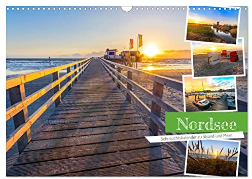 Nordsee - Sehnsuchtskalender zu Strand und Meer (Wandkalender 2026 DIN A3 quer), CALVENDO Monatskalender: Romantische Farbspiele der Natur (CALVENDO Natur)
