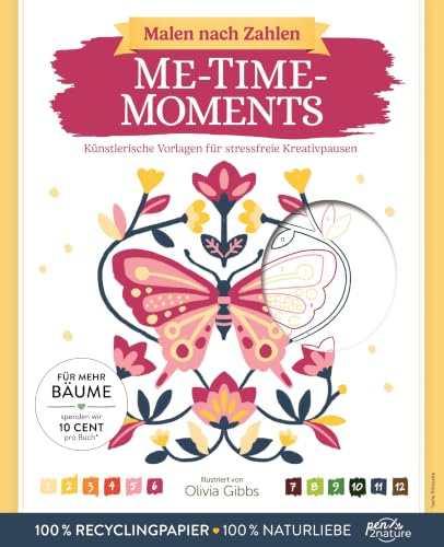 Malen nach Zahlen - Me-Time-Moments: Ausmalbuch für Erwachsene I ohne schwarze Linien