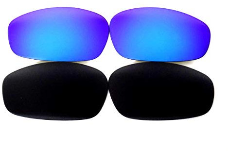 Galaxie Verres De Rechange Pour Oakley Split Jacket Noir/Bleu polarisé 2 Paires - Noir/Bleu, regular