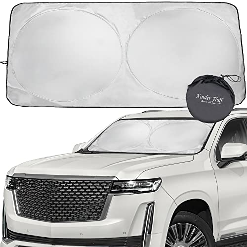 Kinder Fluff Parasol para Parabrisas | Cubierta Reflectante y Plegable para Parabrisas con Bloqueo del 99% de Rayos UV | Accesorios para Ventanas y el Interior del Coche - S (150x72 cm)