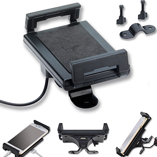 Support moto pour téléphone portable avec prise USB, noir, smartphone, téléphone, GPS