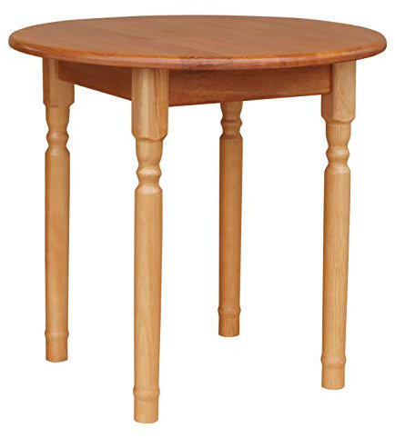 k koma Runder Kiefer Tisch Esstisch Holz Küchentisch massiv Honig Landhausstil (Alder)