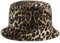 Lipodo Wendehut mit Leo-Print Damen - 2-in-1 Hut - Anglerhut aus Polyester - Zusätzlich gefüttert - Packable, ideal für Reisen - Krempenbreite 5 cm - Bucket Hat Herbst/Winter schwarz S (55-56 cm)