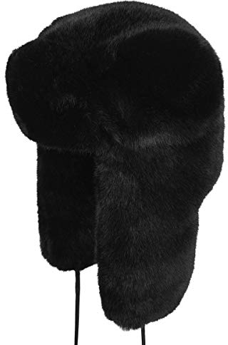 Kangol Unisex Schwarzer Faux Pelz Trapper Baskenmütze, 54