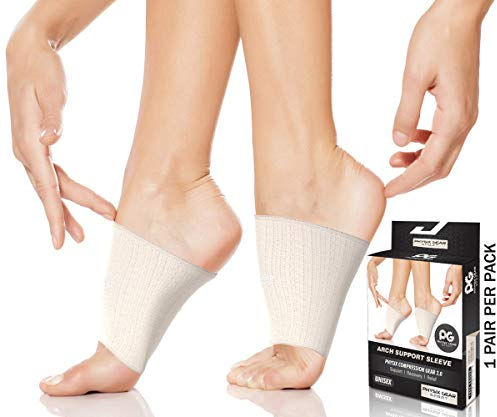 Physix Gear Fussbandage Mittelfuss sofortige Schmerzlinderung bei Plattfuss, Spreizfuss, Fersensporn, Plantar Fasciitis Fubandage Mittelfu mit Fussgewlbe Support Plattfu Einlagen BEIGE M
