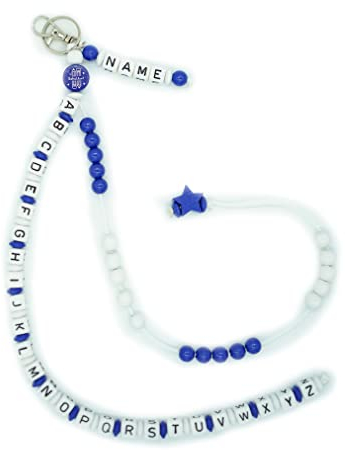 Rechenkette ABC Kette mit Name Junge Mädchen Holz endlich Schulkind blau weiß Einschulung
