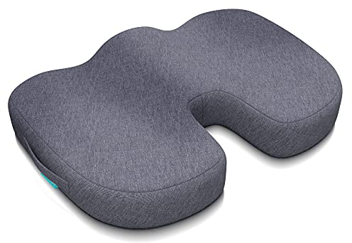bonmedico Sitzkissen orthopädisch - Memory Foam Steißbeinkissen - Ergonomisches Sitzkissen für Auto & Bürostuhl, Rollstuhlkissen - Wellness Grau (Standard) - Kein kühlendes Gel