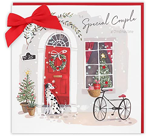 Clintons: Red Door To Special Couple Weihnachtskarte mit Hundemotiv