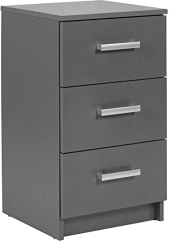 Inter Link - Kommode - Beistellschrank - Moderne Kommode - 3 Schubladen - Grau - Elenzio 3S