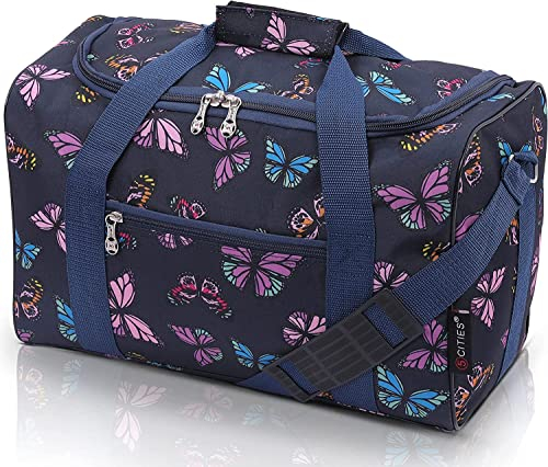 5 Cities Sommer 2024 Ryanair 40x20x25 Maximale Größe der Kabinenreisetasche Flugtasche - Nehmen Sie den Max an Bord! Handgepäck Reisetasche Flugzeug unter dem Sitz mit 2 Jahre Garantie(Schmetterlinge)