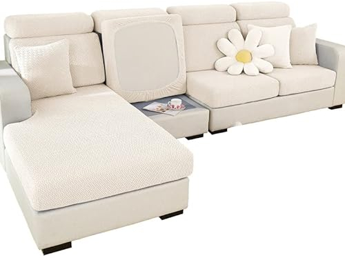 MINGPINHUIUS Sofa Sitzkissenbezug Stretch Sofabezug, Universal Elastisch Sofa Seat Cover, rutschfest Sofa Überzug Schonbezug für Sofakissen L-Förmig Chaiselongue Möbelschutz