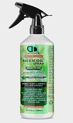 DD Organic Neem Oil A Natural Garden Bug Spray for Plants & Horses.- Insect Repellent & Bug Repellent for House, Skin Care, Hair Growht (500ML TRIGER Spray)