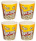Tradineur - Pack de 4 Cubos de Palomitas Redondo - Fabricado en Plástico - Recipiente Reutilizable - Apto para Uso Alimentario - Ø 18 x 18 cm - Color Amarillo