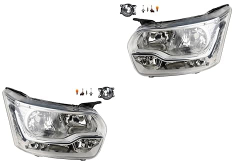 Johns, Scheinwerfer Satz passend für Ford Transit 13 08/13- H7 H15 H1 Links & Rechts + Nebelscheinwerfer + Leuchtmittel