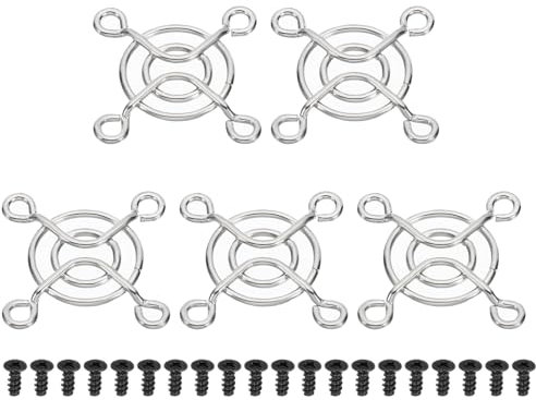 PATIKIL 30mm Fan Grill with Screws, 5 Pack Chrome Plated Iron Frame Ventilator Grill Protector Mesh Dustproof Case Cover for Computer PC, Silver Tone